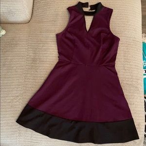 BCX burgundy and black dress